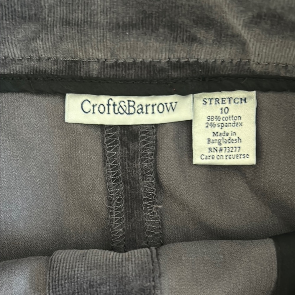 CROFT & BARROW Grey Corduroy Button-Front Skirt - Picture 2 of 5